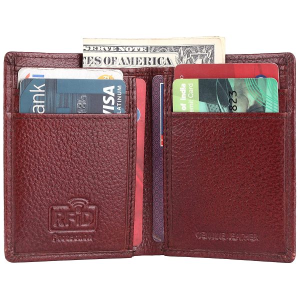 HAMMONDS FLYCATCHER Genuine Leather Card Holder Wallet for Man & Women, RFID Protected ATM/Credit Card Holder Wallet for Men with 6 Slots and 1 Currency Slot - Image 3
