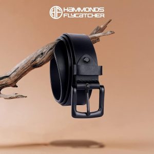HAMMONDS FLYCATCHER Genuine Leather Belt for Men - Adjustable Waistband up to 46 Inches Belt for Jeans & Dress Pants - 1.5" Width - Zinc Casted Buckle - Formal & Casual Wear - Branded Mens Belt