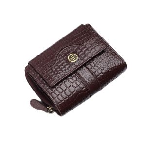 HAMMONDS FLYCATCHER Leather Ladies Wallet for Woman with 14 Card Slots - Clutch Purse for Women, Ladies Wallet for Women Stylish, Ladies Purse for Women Wallet, Purse for Woman, Croc Brown