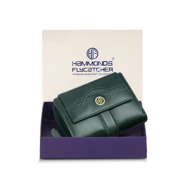 HAMMONDS FLYCATCHER Leather Ladies Wallet for Woman with 14 Card Slots - Clutch Purse for Women, Ladies Wallet for Women Stylish, Ladies Purse for Women Wallet, Purse for Woman, Green - Image 2