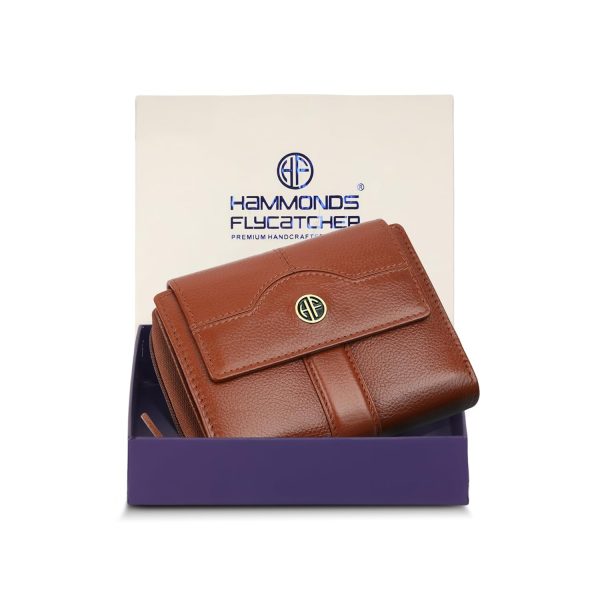 HAMMONDS FLYCATCHER Leather Ladies Wallet for Woman with 14 Card Slots - Clutch Purse for Women, Ladies Wallet for Women Stylish, Ladies Purse for Women Wallet, Purse for Woman, Tan - Image 2