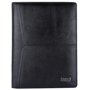 HAMMONDS FLYCATCHER Genuine Leather File Folder, Document Organizer File with Zipper Closure, Premium File Holder for Documents, Business & Office Document File Folder Black