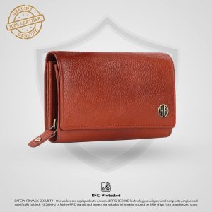HAMMONDS FLYCATCHER Genuine Leather Wallet for Woman with 8 Card Slots - Clutch Purse for Women, Ladies Wallet for Women Stylish, Ladies Purse for Women Wallet, Purse for Woman - Tan