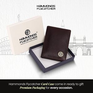 HAMMONDS FLYCATCHER Genuine Leather Card Holder Wallet for Man & Women, RFID Protected ATM/Credit Card Holder Wallet for Men with 6 Slots