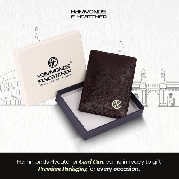 HAMMONDS FLYCATCHER Genuine Leather Card Holder Wallet for Man & Women, RFID Protected ATM/Credit Card Holder Wallet for Men with 6 Slots