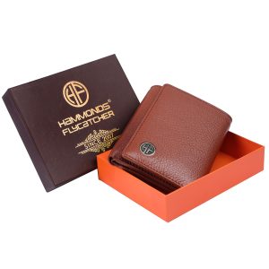 HAMMONDS FLYCATCHER Black Wallets for Man - Trifold Genuine Leather Men Wallet with RFID Protection, 5 Card Slots, 2 ID Windows, Currency Slots, Snap Button Closure, Gift Box Included, Gift for Men