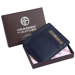 Hammonds Flycatcher RFID Protected Genuine Leather Blue Card Holder