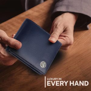 HAMMONDS FLYCATCHER RFID Protected Bi-Fold Wallet for Men Leather Original, Mens Wallet, Leather Wallets for Men, Stylish Purse with 6 Card Slots, 1 ID Slots, Coin Pocket, Mens Gift - Blue