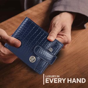 HAMMONDS FLYCATCHER Men Hammond's Flycatcher Genuine Leather Wallet - RFID Protected Leather Purse - 5 Card Slots, Coin & Hidden Pockets, Metal Snap Button - Black (Copy)