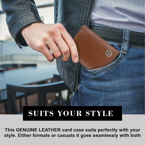 HAMMONDS FLYCATCHER Genuine Leather Card Holder Wallet for Man & Women, RFID Protected ATM/Credit Card Holder Wallet for Men with 6 Slots and 1 Currency Slot - Image 4