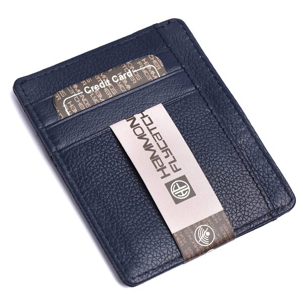 Hammonds Flycatcher RFID Protected Genuine Leather Blue Card Holder - Image 3