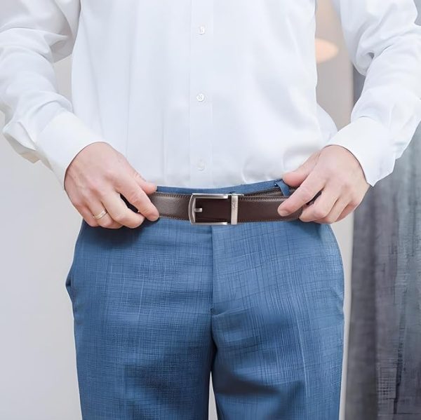 HAMMONDS FLYCATCHER Genuine Leather Belt for Men - Perfect for Formal and Casual Wear - Adjustable Waistband up to 46 Inches - Autolock Belt for Formal and Casual Wear - Image 3