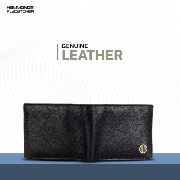 HAMMONDS FLYCATCHER Genuine Leather Wallet for Men, RFID Protected Leather Purse, Money Purse, Bi-Fold Wallet, 8 Card Slots, Coin Pocket, Hidden Pockets - Black - Image 3