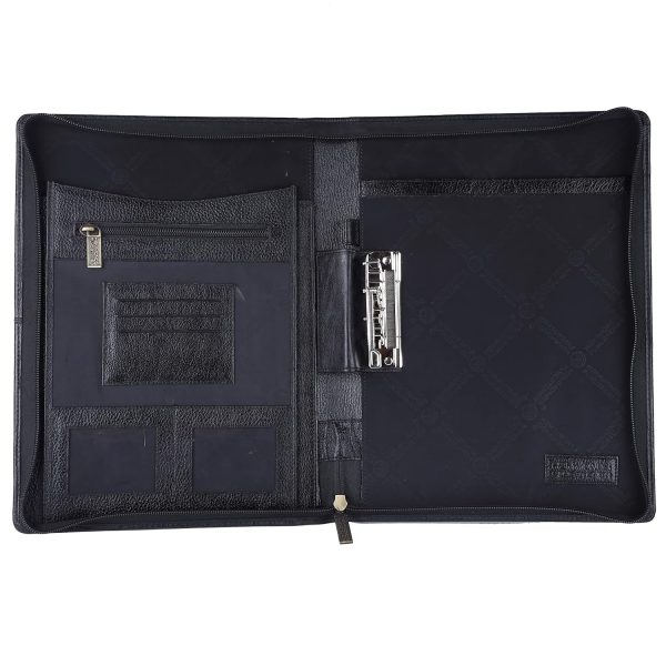HAMMONDS FLYCATCHER Genuine Leather File Folder, Document Organizer File with Zipper Closure, Premium File Holder for Documents, Business & Office Document File Folder Black - Image 5