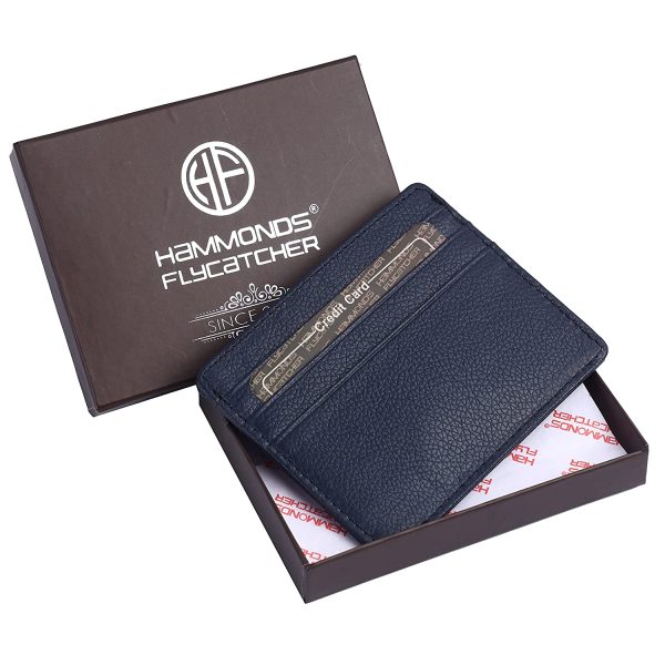 Hammonds Flycatcher RFID Protected Genuine Leather Blue Card Holder