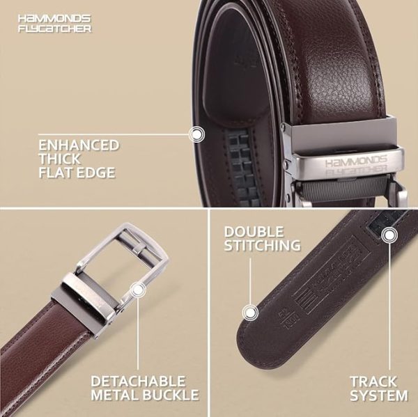 HAMMONDS FLYCATCHER Genuine Leather Belt for Men - Perfect for Formal and Casual Wear - Adjustable Waistband up to 46 Inches - Autolock Belt for Formal and Casual Wear - Image 6