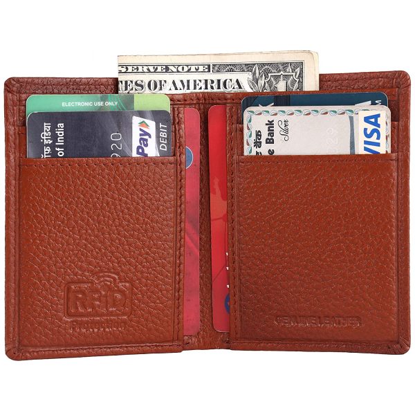 HAMMONDS FLYCATCHER Genuine Leather Card Holder Wallet for Man & Women, RFID Protected ATM/Credit Card Holder Wallet for Men with 6 Slots and 1 Currency Slot - Image 3
