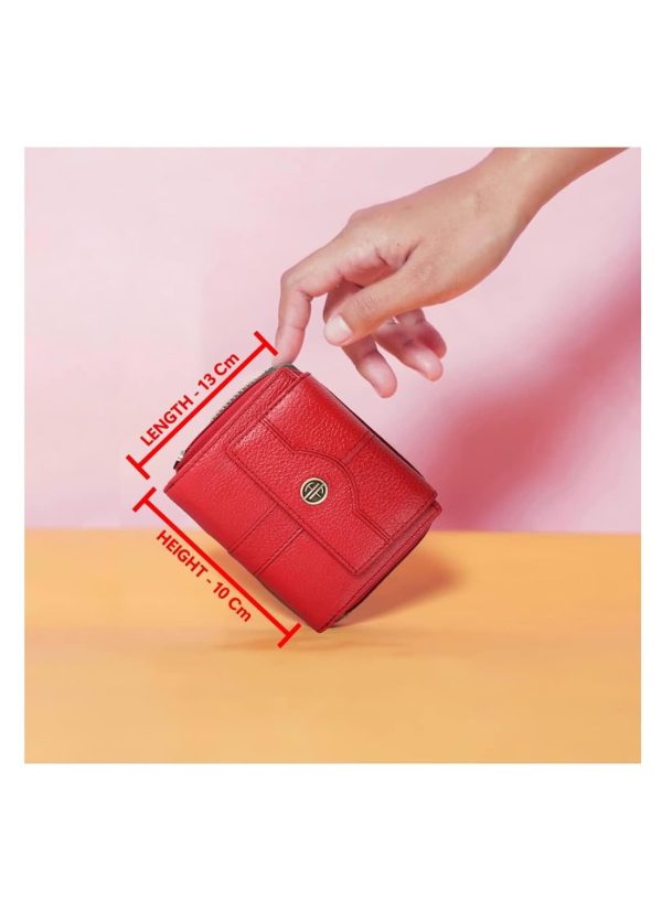 HAMMONDS FLYCATCHER Leather Ladies Wallet for Woman with 14 Card Slots - Clutch Purse for Women, Ladies Wallet for Women Stylish, Ladies Purse for Women Wallet, Purse for Woman, Red - Image 3