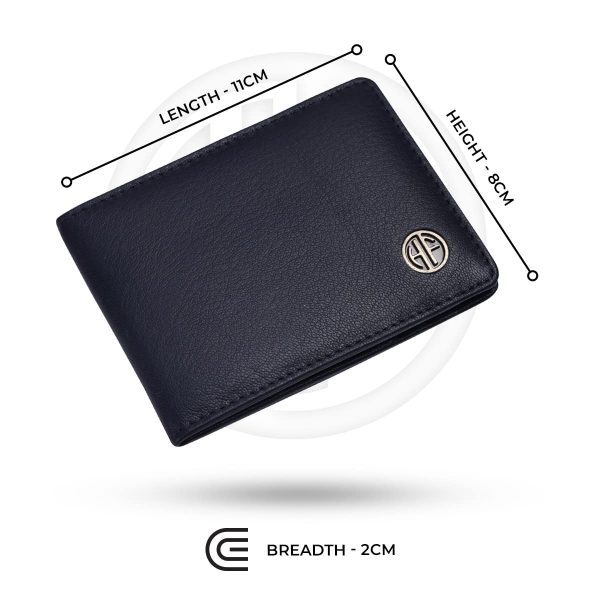 HAMMONDS FLYCATCHER Genuine Leather Slim Wallet for Men, Blue | RFID Protected Leather Wallets for Men | Mens Wallet with 6 Card Slots Card Container - Image 3