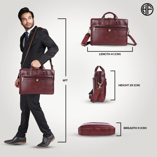 Hammonds Flycatcher Brown Genuine Leather Laptop Bag For Men - Bags | Laptop Bags For Men | Bag For Men - Image 3