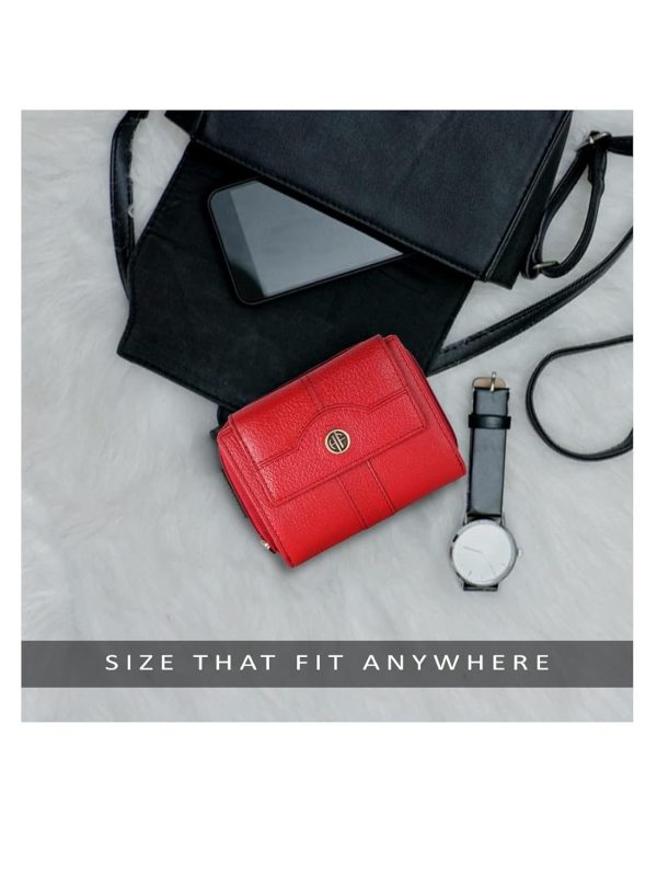 HAMMONDS FLYCATCHER Leather Ladies Wallet for Woman with 14 Card Slots - Clutch Purse for Women, Ladies Wallet for Women Stylish, Ladies Purse for Women Wallet, Purse for Woman, Red - Image 4