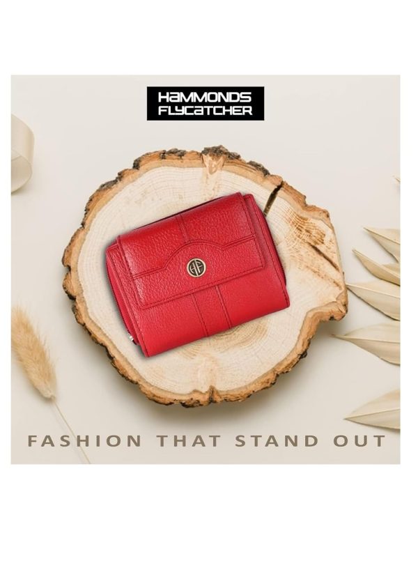 HAMMONDS FLYCATCHER Leather Ladies Wallet for Woman with 14 Card Slots - Clutch Purse for Women, Ladies Wallet for Women Stylish, Ladies Purse for Women Wallet, Purse for Woman, Red