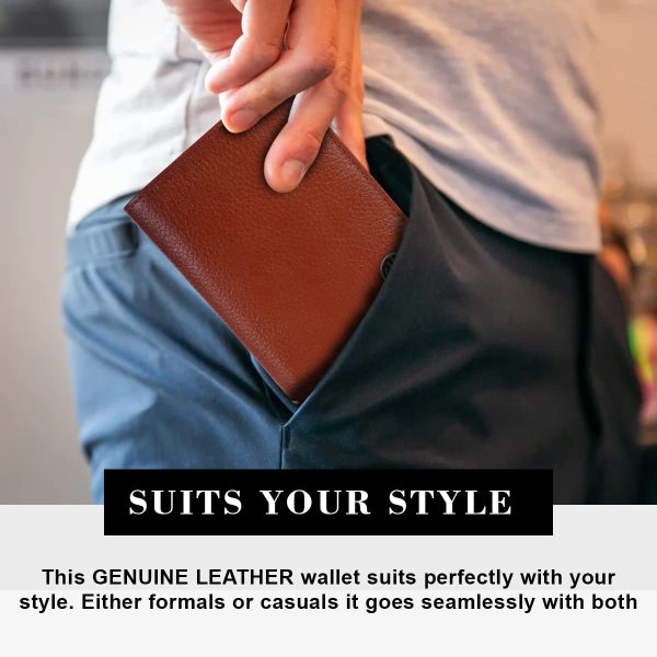 HAMMONDS FLYCATCHER Wallet for Men Leather Original, Mens Wallet, Leather Wallets for Men Stylish, Bi-Fold Wallets for Man, 3 Card Slots, 2 ID Slots, Coin Pocket, Gift for Mens - Image 6