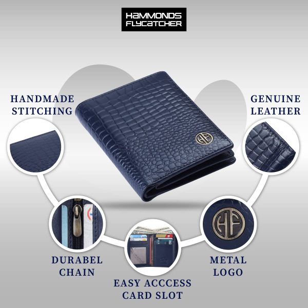 HAMMONDS FLYCATCHER Wallet for Men Leather Original, Mens Wallet, Leather Wallets for Men Stylish, Bi-Fold Wallets for Man, 3 Card Slots, 2 ID Slots, Coin Pocket, Gift for Mens
