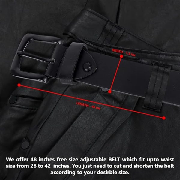 HAMMONDS FLYCATCHER Genuine Leather Belt for Men - Adjustable Waistband up to 46 Inches Belt for Jeans & Dress Pants - 1.5" Width - Zinc Casted Buckle - Formal & Casual Wear - Branded Mens Belt - Image 6
