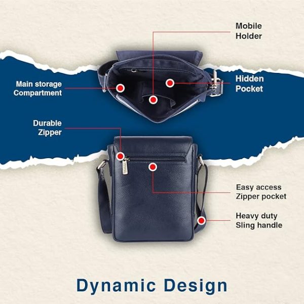 HAMMONDS FLYCATCHER Unisex-Adult Genuine Leather Messenger Sling Bag|Sb1160 - Image 8