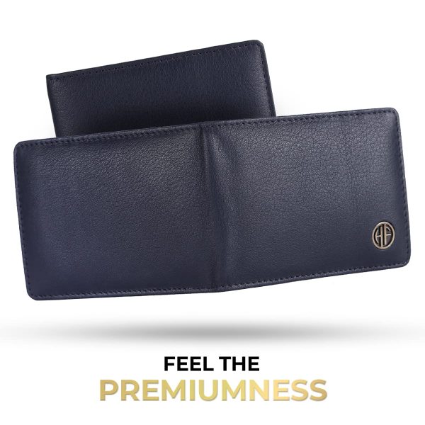 HAMMONDS FLYCATCHER Genuine Leather Slim Wallet for Men, Blue | RFID Protected Leather Wallets for Men | Mens Wallet with 6 Card Slots Card Container - Image 6
