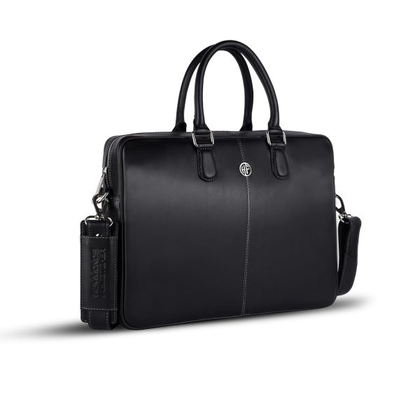 HAMMONDS FLYCATCHER Genuine Leather Black Laptop Bag for Men - Messenger Office Bag for Men - Fits Up to 15.6 Inch Laptop - Adjustable Shoulder Strap - Ideal for Office, Travel, Daily Use - Image 2