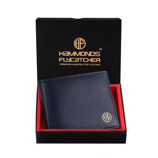 HAMMONDS FLYCATCHER RFID Protected Bi-Fold Wallet for Men Leather Original, Mens Wallet, Leather Wallets for Men, Stylish Purse with 6 Card Slots, 1 ID Slots, Coin Pocket, Mens Gift - Blue - Image 2