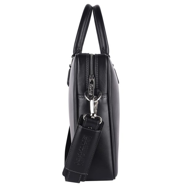 HAMMONDS FLYCATCHER Genuine Leather Black Laptop Bag for Men - Messenger Office Bag for Men - Fits Up to 15.6 Inch Laptop - Adjustable Shoulder Strap - Ideal for Office, Travel, Daily Use - Image 4