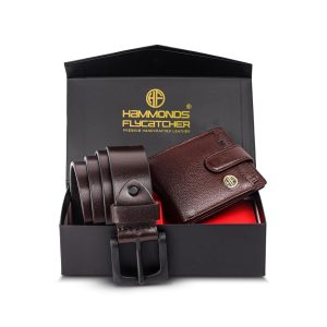 HAMMONDS FLYCATCHER Gift for Men Combo - Genuine Leather Wallet and Belt Combo Box - Leather Belt- Birthday Special & Unique Gift Ideas for Husband, Boyfriend, Teachers, Father