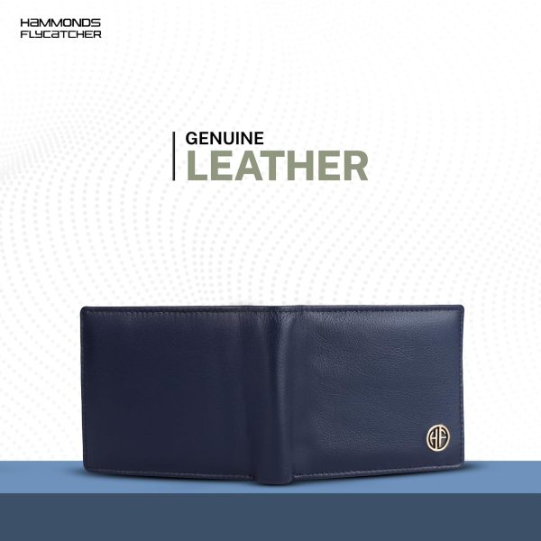 HAMMONDS FLYCATCHER RFID Protected Bi-Fold Wallet for Men Leather Original, Mens Wallet, Leather Wallets for Men, Stylish Purse with 6 Card Slots, 1 ID Slots, Coin Pocket, Mens Gift - Blue - Image 3