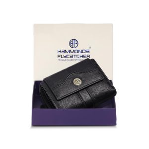 HAMMONDS FLYCATCHER Leather Ladies Wallet for Woman with 14 Card Slots - Clutch Purse for Women, Ladies Wallet for Women Stylish, Ladies Purse for Women Wallet, Purse for Woman, Croc Black (Copy) (Copy)