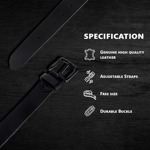 HAMMONDS FLYCATCHER Genuine Leather Belt for Men - Adjustable Waistband up to 46 Inches Belt for Jeans & Dress Pants - 1.5" Width - Zinc Casted Buckle - Formal & Casual Wear - Branded Mens Belt - Image 5