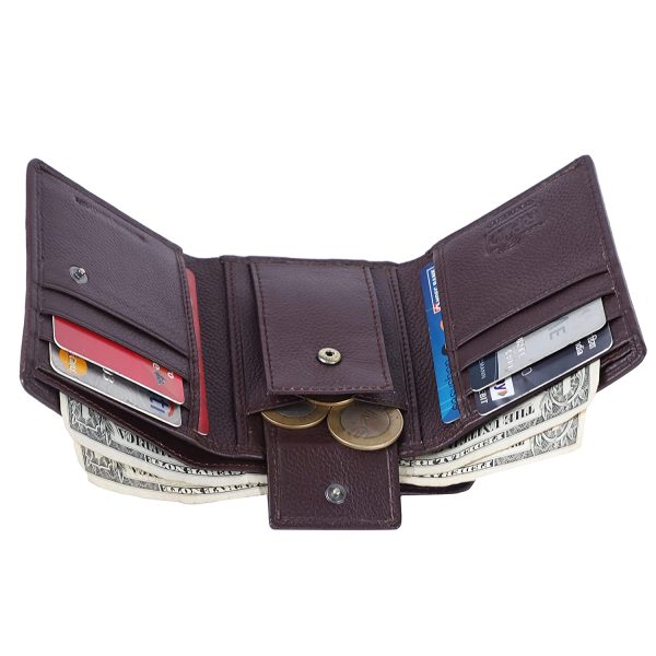 HAMMONDS FLYCATCHER Black Wallets for Man - Trifold Genuine Leather Men Wallet with RFID Protection, 5 Card Slots, 2 ID Windows, Currency Slots, Snap Button Closure, Gift Box Included, Gift for Men - Image 4