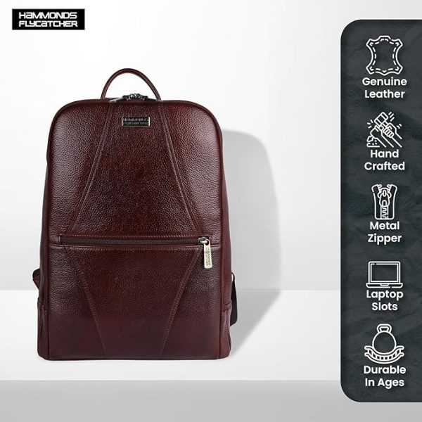 HAMMONDS FLYCATCHER Genuine Leather 14 inch laptop Backpack - Image 4