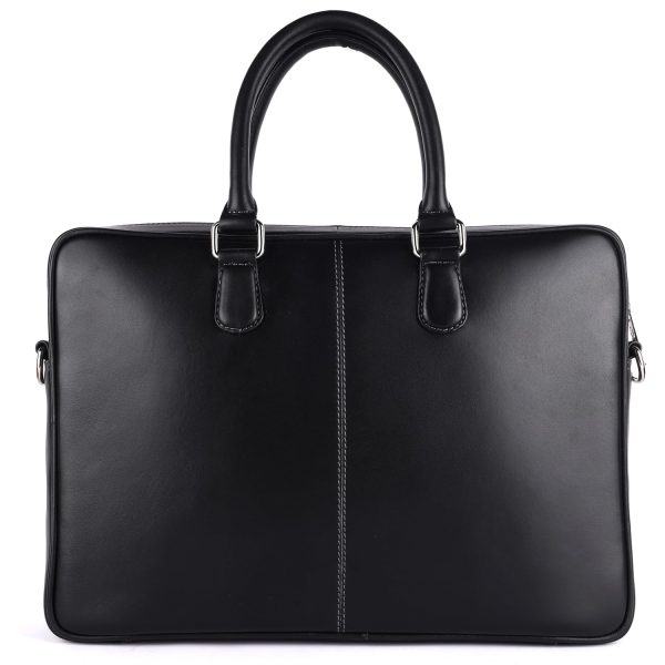 HAMMONDS FLYCATCHER Genuine Leather Black Laptop Bag for Men - Messenger Office Bag for Men - Fits Up to 15.6 Inch Laptop - Adjustable Shoulder Strap - Ideal for Office, Travel, Daily Use - Image 5