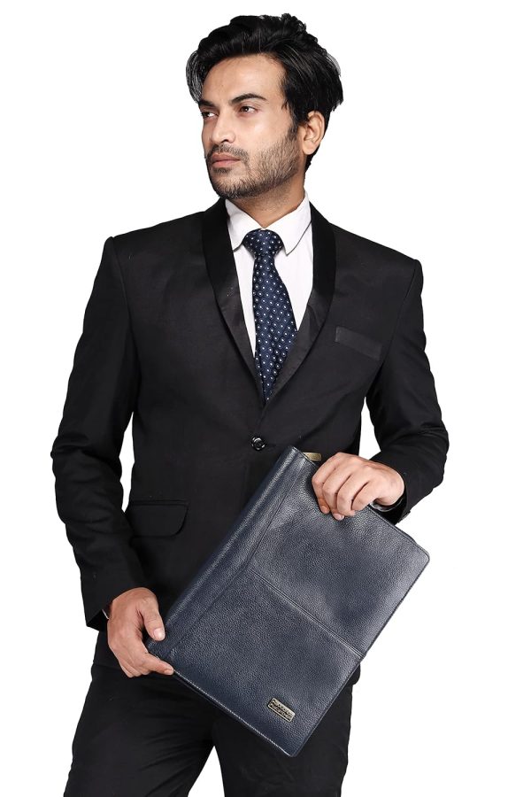HAMMONDS FLYCATCHER Genuine Leather File Folder, Document Organizer File with Zipper Closure, Premium File Holder for Documents, Business & Office Document File Folder Black (Copy) - Image 8