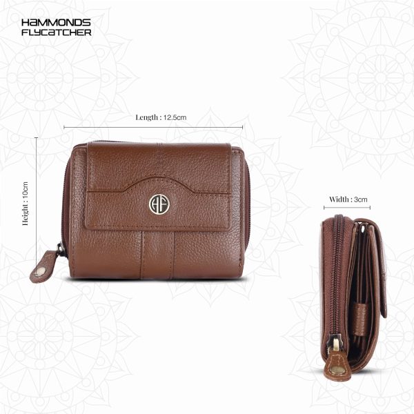 HAMMONDS FLYCATCHER Leather Ladies Wallet for Woman with 14 Card Slots - Clutch Purse for Women, Ladies Wallet for Women Stylish, Ladies Purse for Women Wallet, Purse for Woman, Mehendi - Image 3