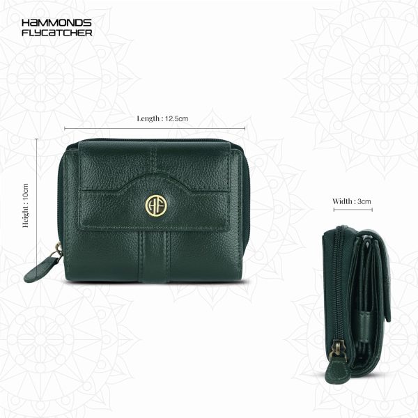 HAMMONDS FLYCATCHER Leather Ladies Wallet for Woman with 14 Card Slots - Clutch Purse for Women, Ladies Wallet for Women Stylish, Ladies Purse for Women Wallet, Purse for Woman, Green - Image 5