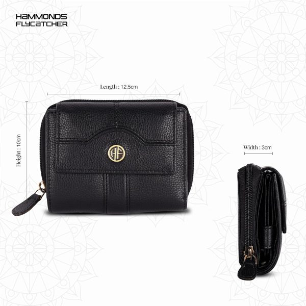 HAMMONDS FLYCATCHER Leather Ladies Wallet for Woman with 14 Card Slots - Clutch Purse for Women, Ladies Wallet for Women Stylish, Ladies Purse for Women Wallet, Purse for Woman, Croc Black (Copy) (Copy) - Image 5