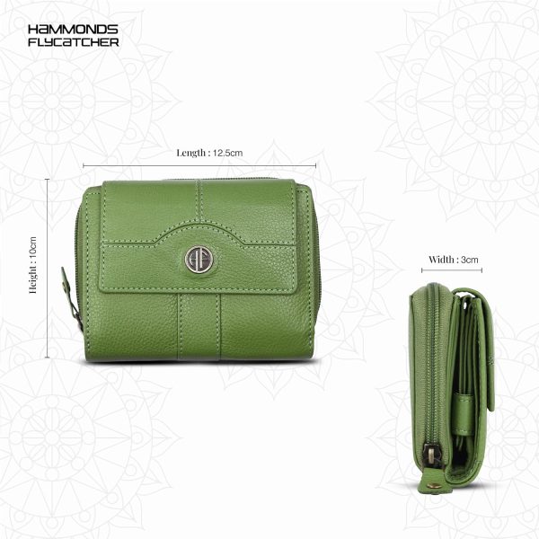 HAMMONDS FLYCATCHER Leather Ladies Wallet for Woman with 14 Card Slots - Clutch Purse for Women, Ladies Wallet for Women Stylish, Ladies Purse for Women Wallet, Purse for Woman, PRT Green - Image 5