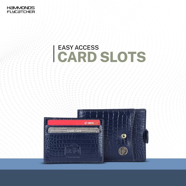 HAMMONDS FLYCATCHER Men Hammond's Flycatcher Genuine Leather Wallet - RFID Protected Leather Purse - 5 Card Slots, Coin & Hidden Pockets, Metal Snap Button - Black (Copy) - Image 7