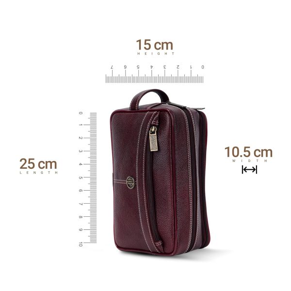 Hammonds Flycatcher Genuine Leather Toiletry Bag for Men and Women Cosmetic Organizer Bag, Travel Organizer Pouch, Toiletry Pouch for Men with Multiple Pockets, Shaving Kit Bag for Men - Brown - Image 8
