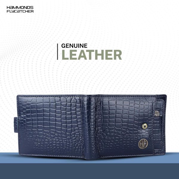 HAMMONDS FLYCATCHER Men Hammond's Flycatcher Genuine Leather Wallet - RFID Protected Leather Purse - 5 Card Slots, Coin & Hidden Pockets, Metal Snap Button - Black (Copy) - Image 8