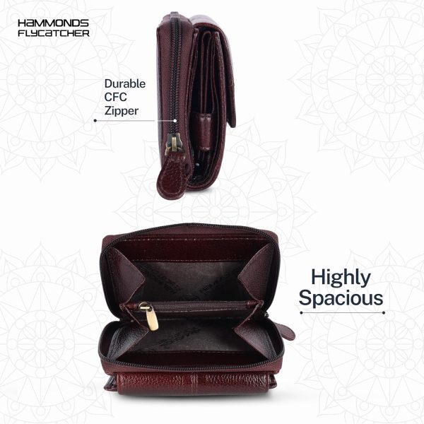 HAMMONDS FLYCATCHER Leather Ladies Wallet for Woman with 14 Card Slots - Clutch Purse for Women, Ladies Wallet for Women Stylish, Ladies Purse for Women Wallet, Purse for Woman, Brown - Image 6
